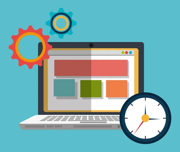 ウェブサイトのデザインと — ストックベクタ