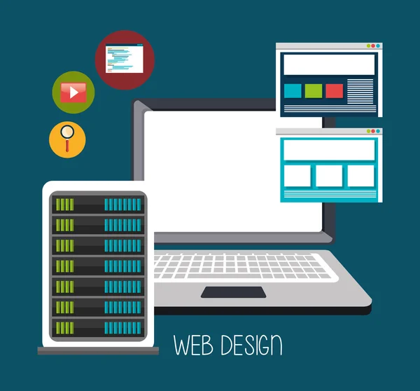 Websiteontwerp en hosting — Stockvector