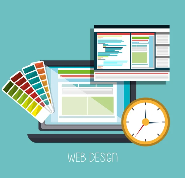 Diseño y alojamiento web — Vector de stock