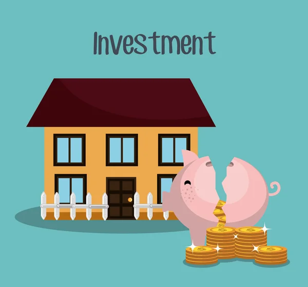 Pengar och business investment — Stock vektor
