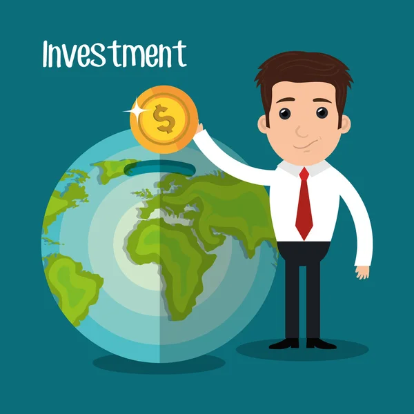 Dinero e inversión empresarial — Vector de stock