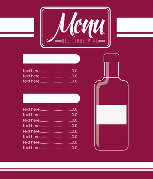 Design de vinho menu — Vetor de Stock