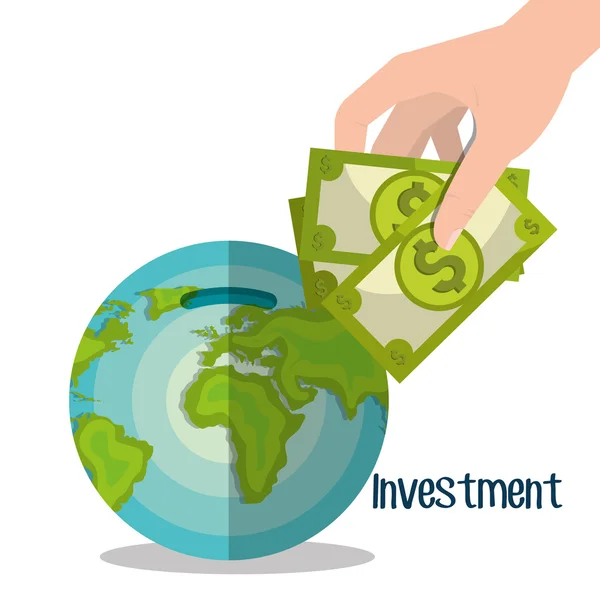 Monnaie et investissement des entreprises — Image vectorielle
