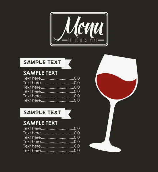 Menú vino diseño — Vector de stock