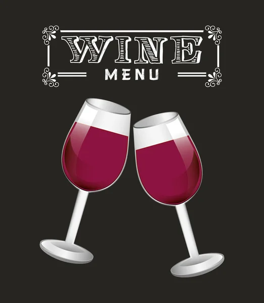 Menú vino diseño — Vector de stock