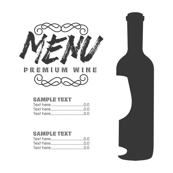 Menu vin design — Image vectorielle