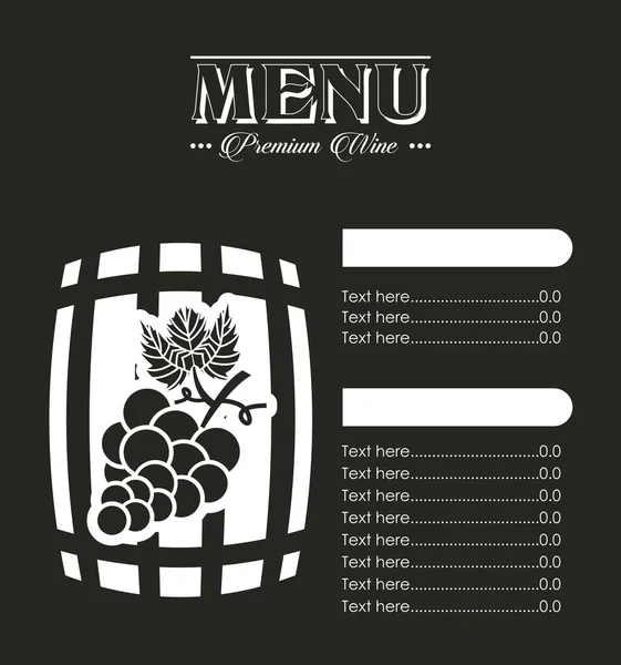 Design de vinho menu — Vetor de Stock