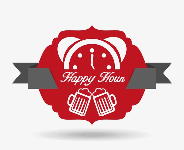 Design happy hour —  Vetores de Stock