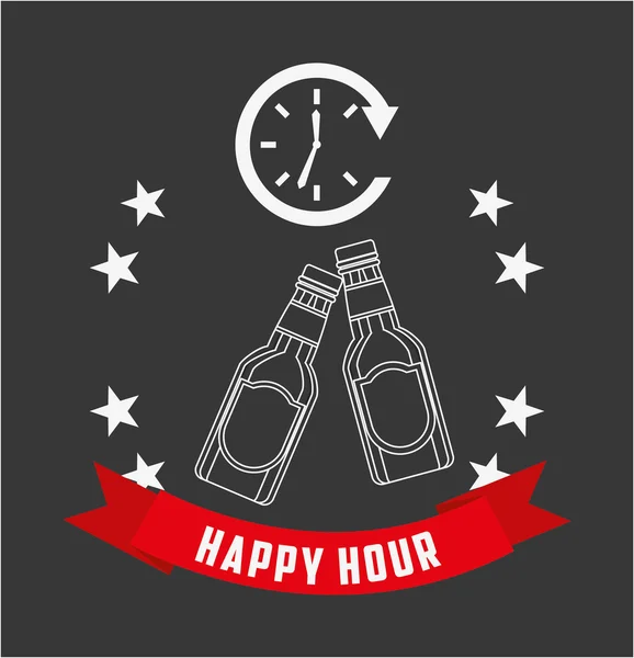 Projekt happy hour — Wektor stockowy