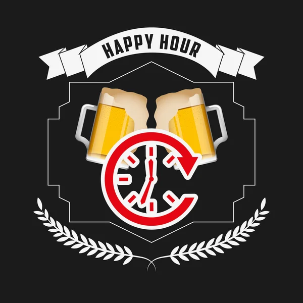 Conception happy hour — Image vectorielle