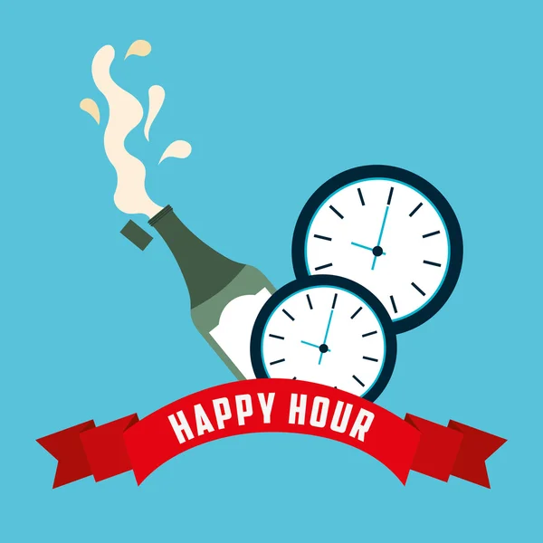 Happy hour ontwerp — Stockvector