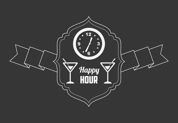 Happy hour design — Stock Vector