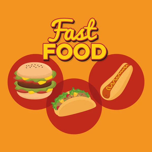 Fast and delicious food — Stock Vector