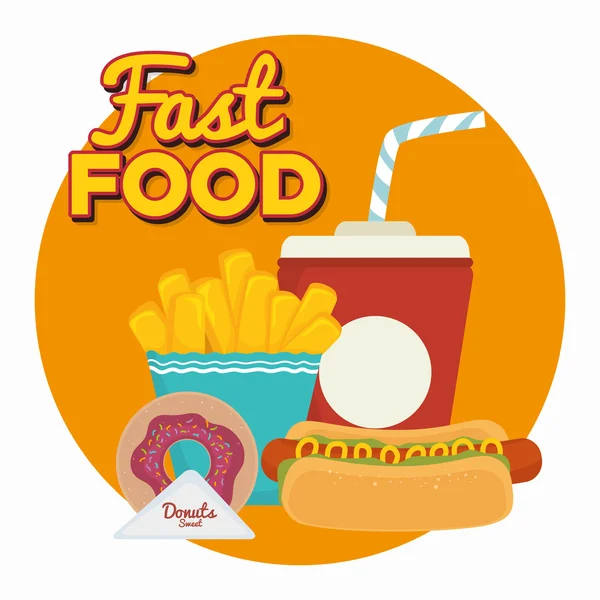 Hızlı ve lezzetli yiyecek — Stok Vektör
