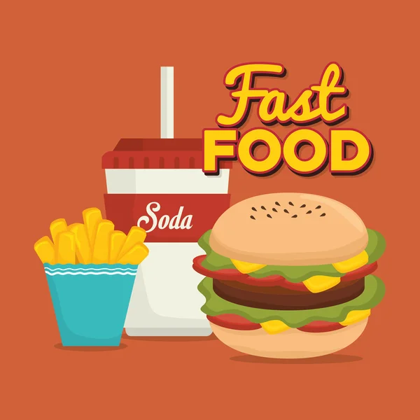 Fast and delicious food — Stock Vector