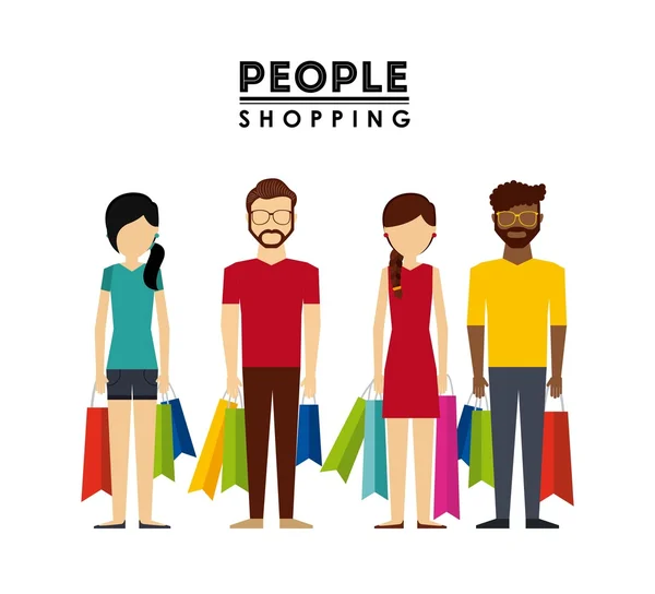 Mensen winkelen ontwerp — Stockvector