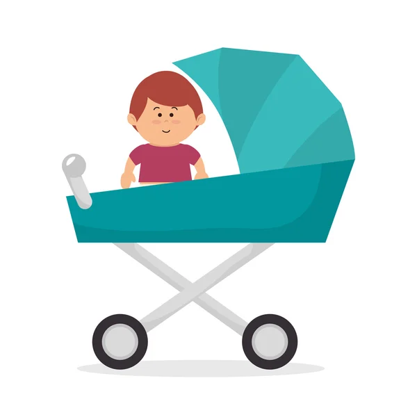 Söt baby på barnvagn — Stock vektor