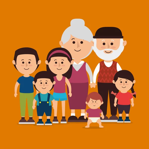 Família desenhos animados coloridos —  Vetores de Stock