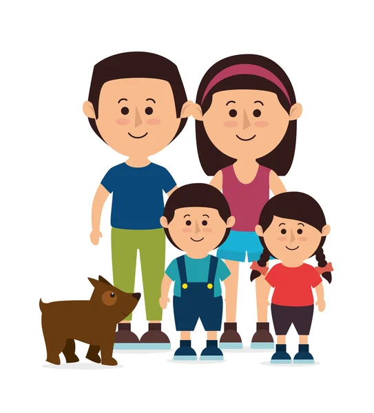 Familia dibujos animados coloridos — Vector de stock