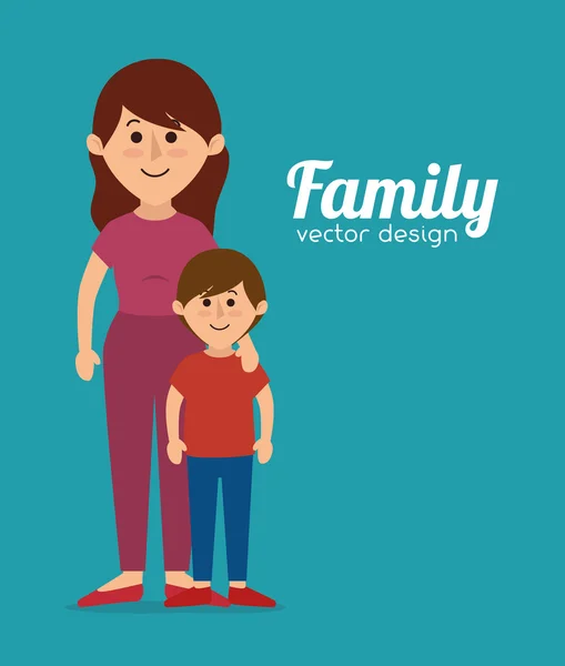 Familia dibujos animados coloridos — Vector de stock