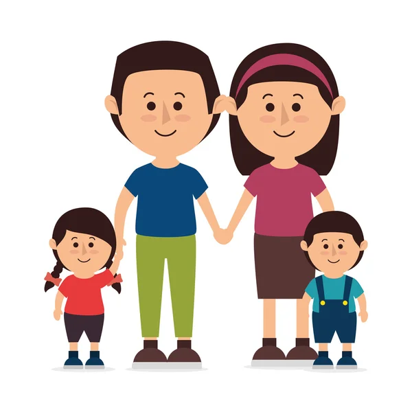 Family colorful cartoon — Stock Vector