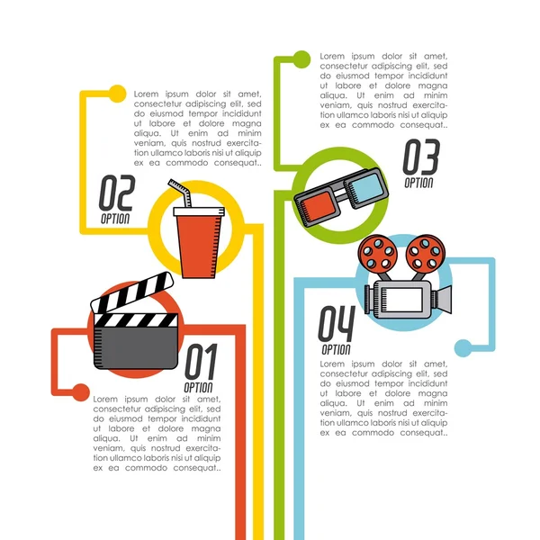 Película entretenimiento diseño — Vector de stock