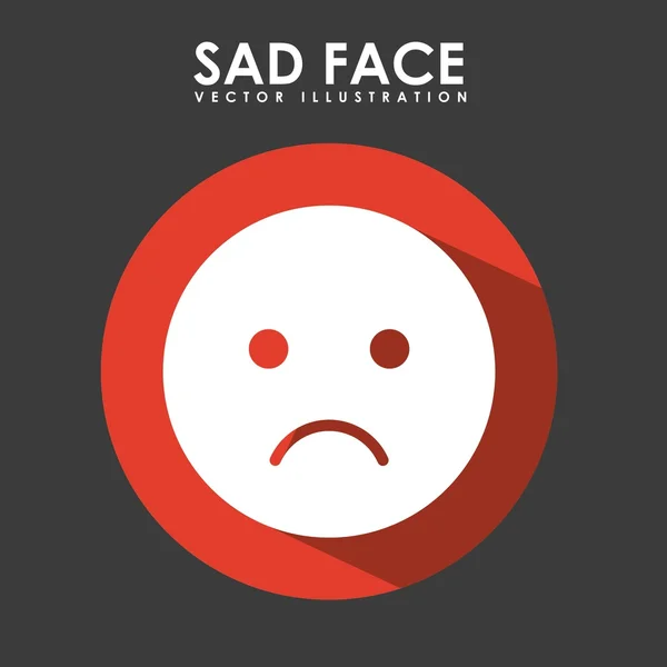 Design del viso triste — Vettoriale Stock
