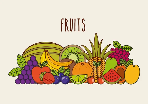 Delicioso diseño de frutas — Archivo Imágenes Vectoriales