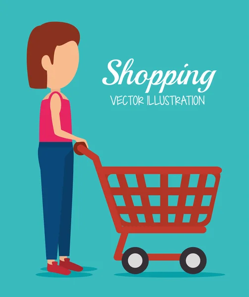 Commercio elettronico e shopping — Vettoriale Stock