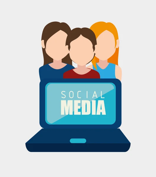 Social network e media — Vettoriale Stock