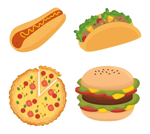 Fast and delicious food — Stock Vector
