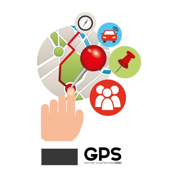 Conception de service GPS — Image vectorielle