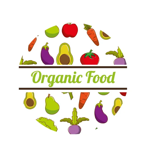 Salud y diseño de alimentos orgánicos — Vector de stock