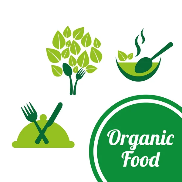 Salud y diseño de alimentos orgánicos — Vector de stock