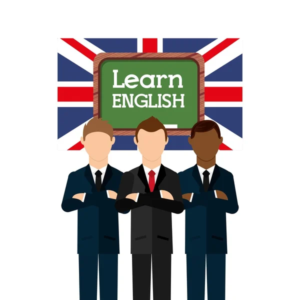 Aprender inglês design —  Vetores de Stock