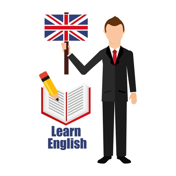Μάθετε το αγγλικό σχέδιο — Διανυσματικό Αρχείο