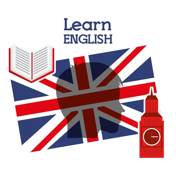 Выучить английский дизайн — стоковый вектор