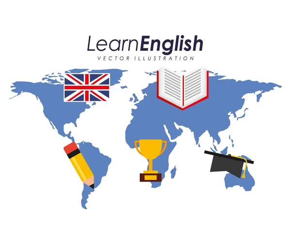 Englisch lernen — Stockvektor