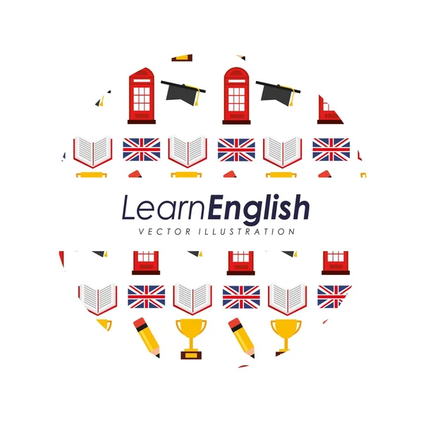 Aprender inglês design —  Vetores de Stock