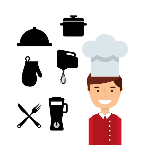 Concepto de cocina diseño — Vector de stock