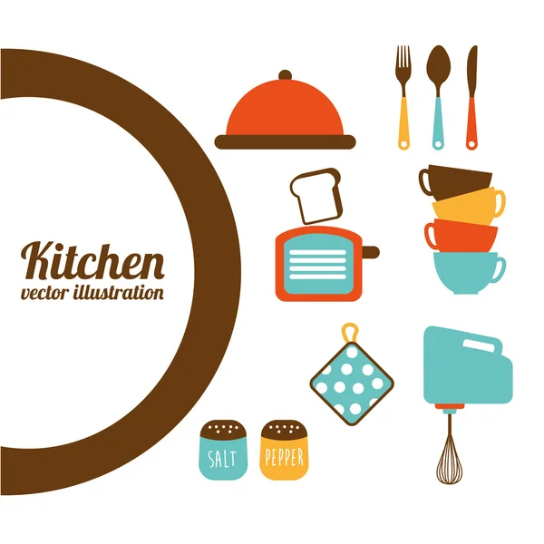 Kitchen concept  design — Stock Vector