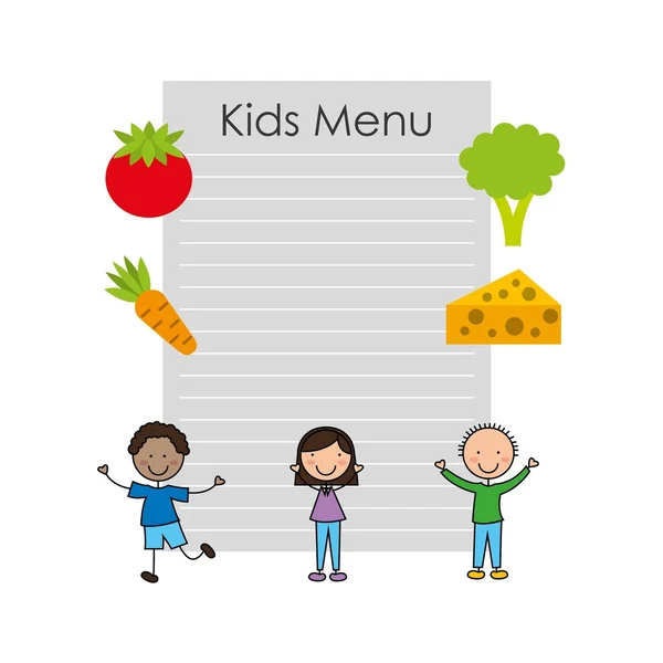 Menu enfants design — Image vectorielle