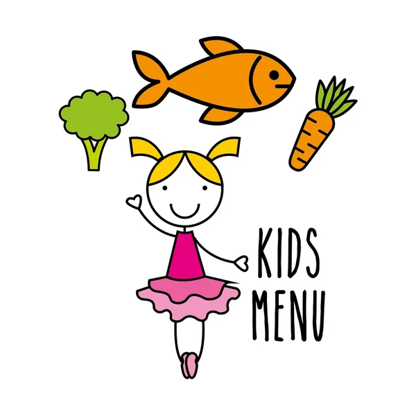 Design menu per bambini — Vettoriale Stock