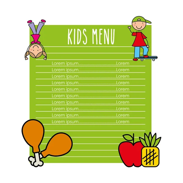 Design de menu crianças —  Vetores de Stock