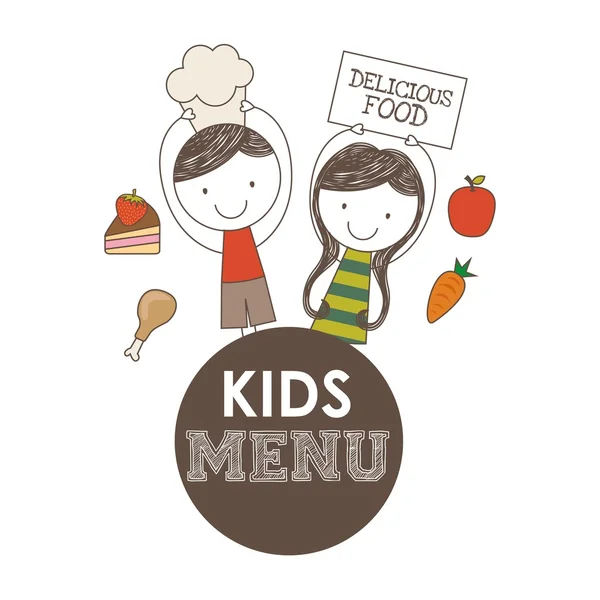 Kids menu design — Stock Vector