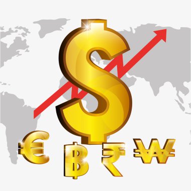 Para ve küresel ekonomi grafik tasarım