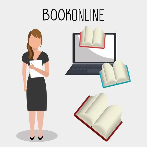 ELearning e libri online — Vettoriale Stock