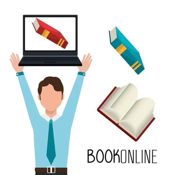 ELearning y libros en línea — Vector de stock