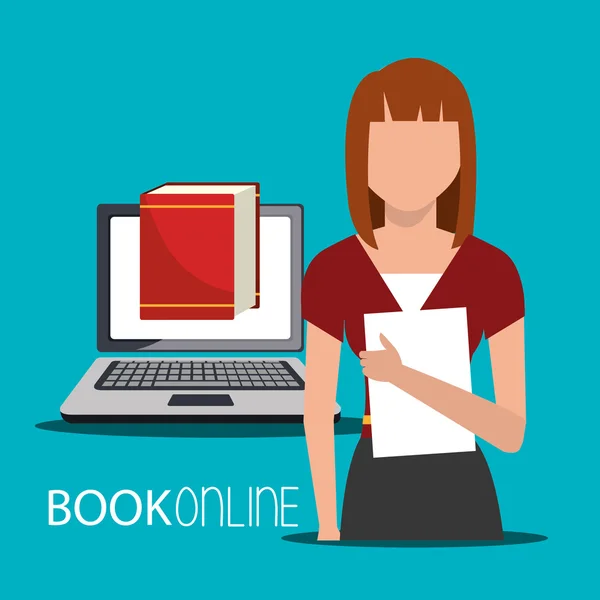 E-learning en on line boeken — Stockvector