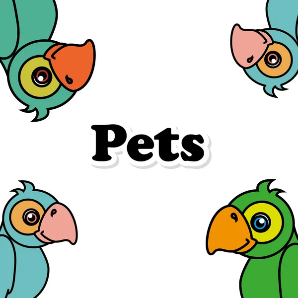 Domácí zvířata a zvířata grafický design — Stockový vektor